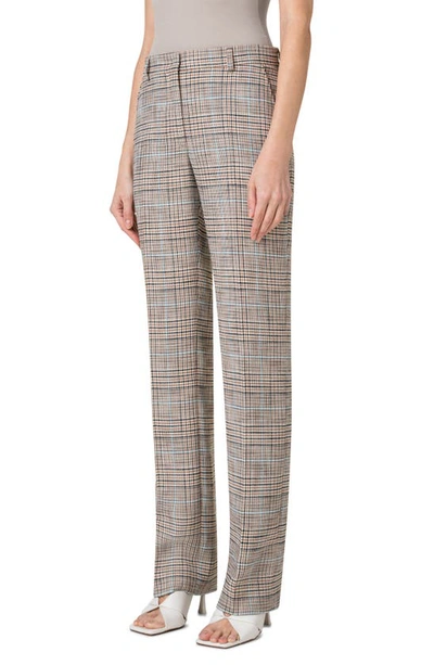Shop Akris Punto Mikko Glen Plaid Wool Stretch Tricotine Pants In 039 Beige-multicolor