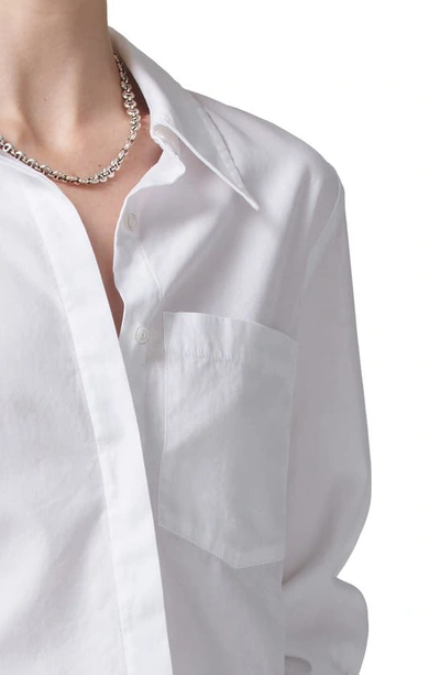 Shop Citizens Of Humanity Lisette Crop Cotton Sateen Button-up Shirt In White