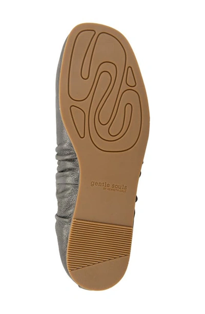 Gentle Souls By Kenneth Cole Mavis Ballet Flat In Pewter Leather