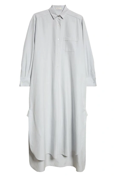 Shop The Row Comette Oversize Long Sleeve Silk Shirtdress In Light Sky Blue