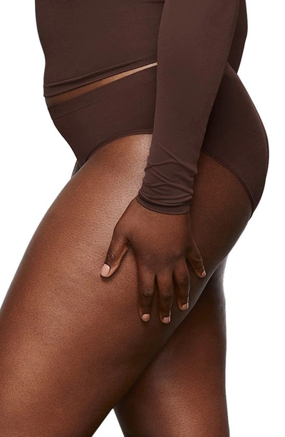 Shop Skims Soft Smoothing Seamless Briefs In Cocoa