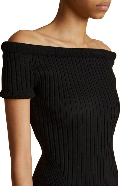 Shop Khaite Ricki Off The Shoulder Sweater In Black