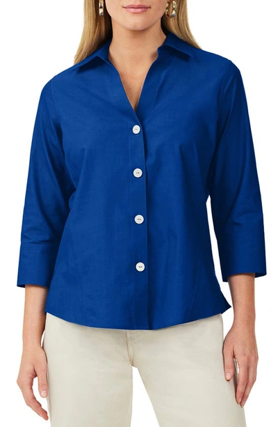 Shop Foxcroft Paityn Non-iron Cotton Shirt In Royal Blue