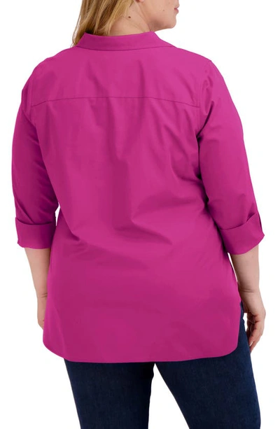 Shop Foxcroft Pandora Non-iron Tunic Shirt In Fuchsia