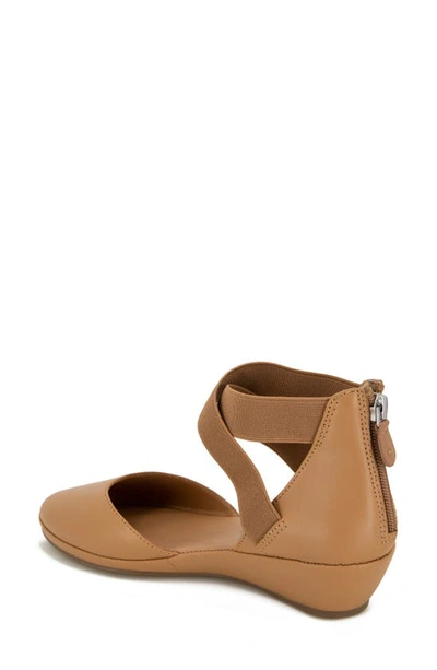 Gentle Souls By Kenneth Cole Gentle Souls Signature Noa Elastic Strap D'orsay Sandal In Camel Leather