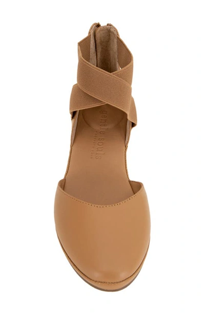 Gentle Souls By Kenneth Cole Gentle Souls Signature Noa Elastic Strap D'orsay Sandal In Camel Leather