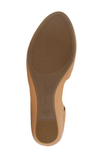 Gentle Souls By Kenneth Cole Gentle Souls Signature Noa Elastic Strap D'orsay Sandal In Camel Leather