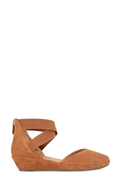 Shop Gentle Souls By Kenneth Cole Gentle Souls Signature Noa Elastic Strap D'orsay Sandal In Mid Brown Suede
