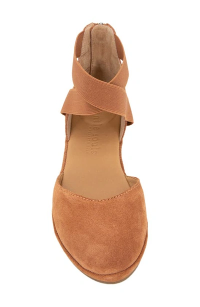 Shop Gentle Souls By Kenneth Cole Gentle Souls Signature Noa Elastic Strap D'orsay Sandal In Mid Brown Suede