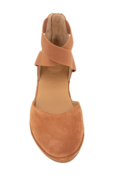 Gentle Souls By Kenneth Cole Gentle Souls Signature Noa Elastic Strap D'orsay Sandal In Mid Brown Suede