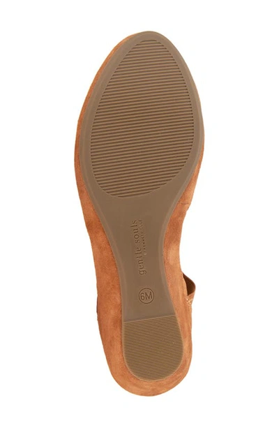 Gentle Souls By Kenneth Cole Gentle Souls Signature Noa Elastic Strap D'orsay Sandal In Mid Brown Suede