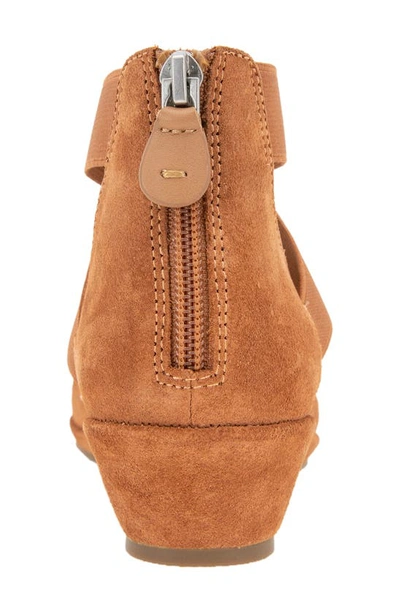 Gentle Souls By Kenneth Cole Gentle Souls Signature Noa Elastic Strap D'orsay Sandal In Mid Brown Suede