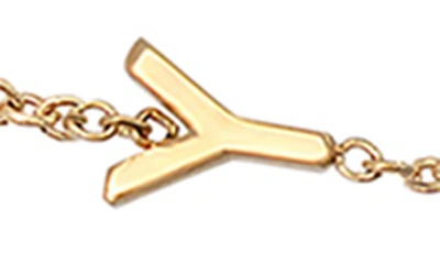 Shop Bychari Initial & Diamond Bracelet In 14k Yellow Gold