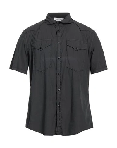 Shop Aglini Man Shirt Steel Grey Size 15 ½ Cotton, Polyamide, Elastane
