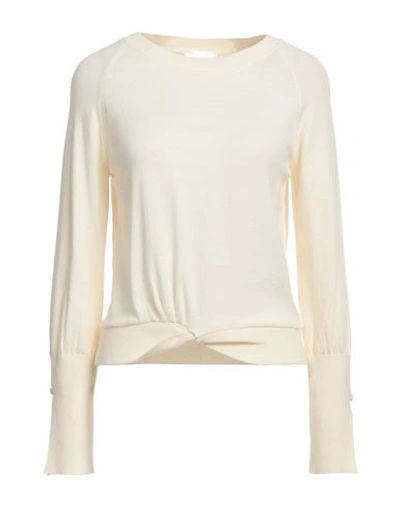Shop Kate By Laltramoda Woman Sweater Cream Size L Viscose, Polyacrylic, Polyamide In White