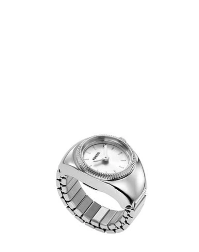 Shop Fossil Watch Ring Woman Ring Silver Size Onesize Stainless Steel