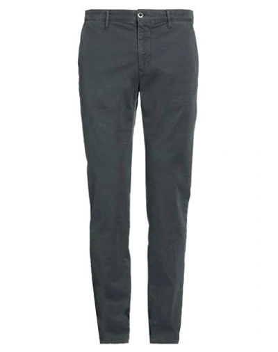Shop Incotex Man Pants Steel Grey Size 35 Cotton, Elastane