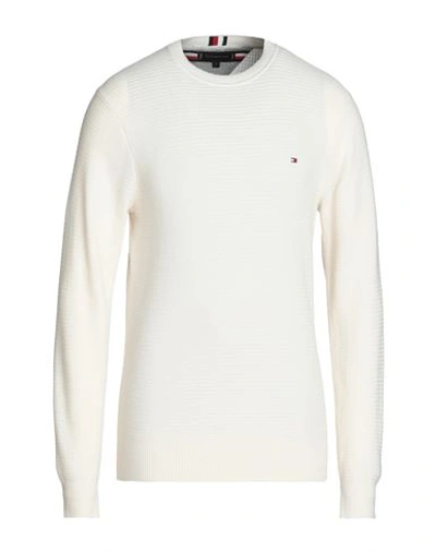 Shop Tommy Hilfiger Man Sweater Off White Size Xl Cotton
