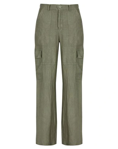 Shop 8 By Yoox Linen Cargo Pants Woman Pants Military Green Size 8 Linen