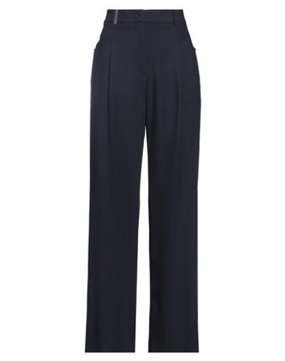 Shop Peserico Woman Pants Midnight Blue Size 6 Polyester, Wool, Elastane