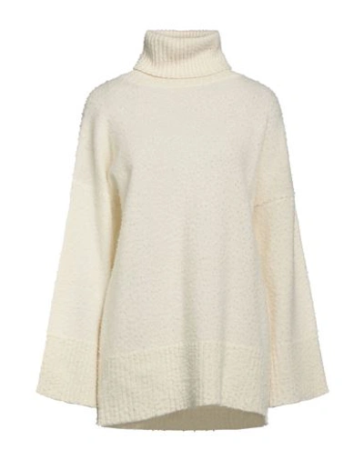 Shop Scaglione Woman Turtleneck Off White Size Xs Merino Wool