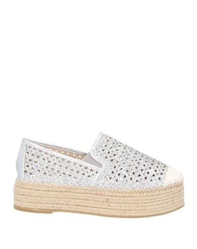 Vivian Woman Espadrilles Silver Size 7 Textile Fibers In Silver