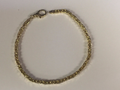 Pre-owned Nova 14k Solid Yellow Gold Mens Byzantine Square Super 9" 4mm 22grams Chain/bracelet In No Stone