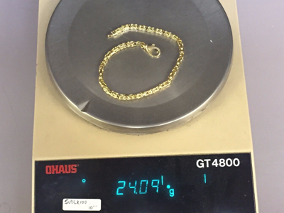 Pre-owned Nova 14k Solid Yellow Gold Mens Byzantine Square Super 9" 4mm 22grams Chain/bracelet In No Stone