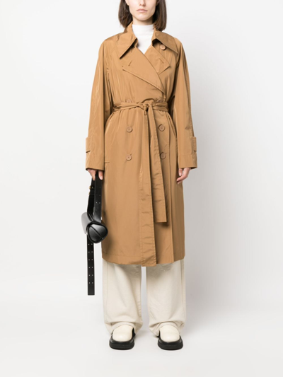Shop Joseph Wide-sleeve Trench Coat In Brown