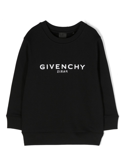 Shop Givenchy Logo-print Jersey-fleece Sweatshirt In Black