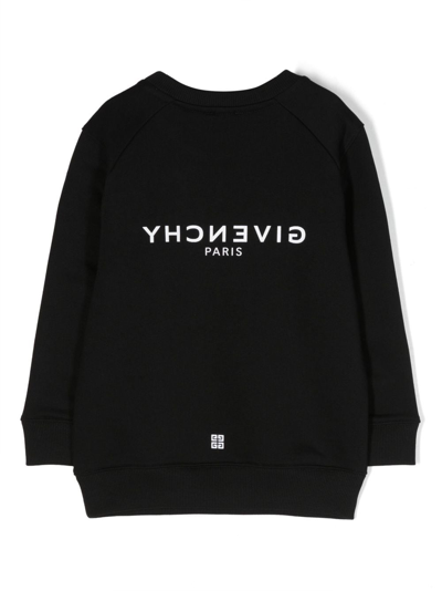 Shop Givenchy Logo-print Jersey-fleece Sweatshirt In Black