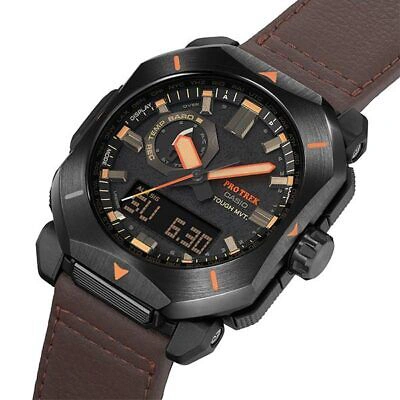 Pre-owned Casio Pro Trek Prw-6900yl-5jf Black Climber Line Radio Men's Watch In Box
