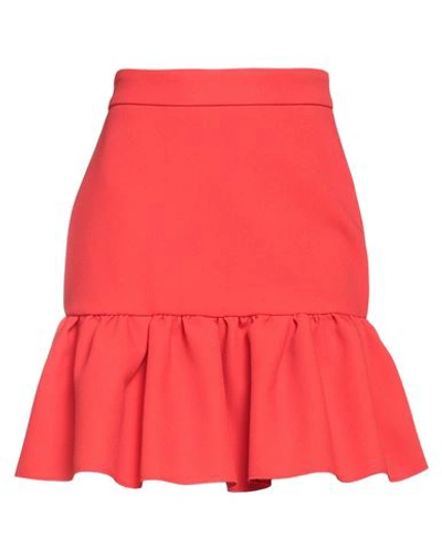 Shop Msgm Woman Mini Skirt Red Size 2 Polyester, Viscose, Elastane