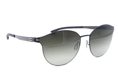 Pre-owned Ic! Berlin Ic Berlin The Rebel Se Gunmetal Black Gradient Authentic Sunglass 62-18 In Gray