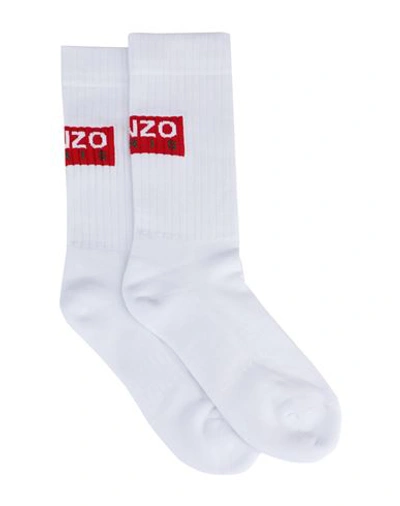 Shop Kenzo Woman Socks & Hosiery White Size 9-11 Cotton, Polyamide, Lycra