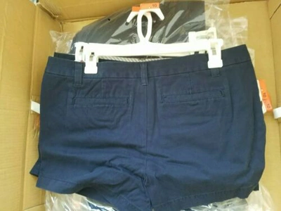 Pre-owned Merona Wholesale Lot 50 Piece Women 100% Cotton Dark Blue Shorts With 3" Inseam