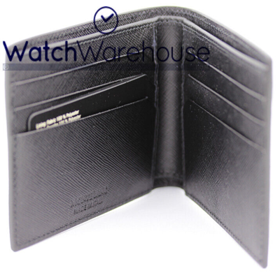 Pre-owned Montblanc 113215 Sartorial 6cc 11.5 X 9.2 Cm Black Leather Wallet (113215)