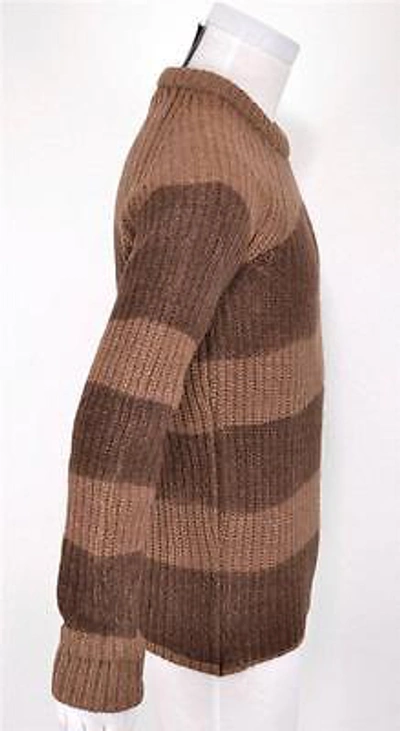 Pre-owned Burberry Brit Men's $595 Walnut Brown Wool Blend Knight Logo Sweater M