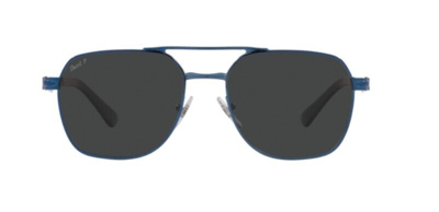 Pre-owned Persol 0po1004s 115248 Blue/dark Grey Polarized Square Unisex Sunglasses In Gray