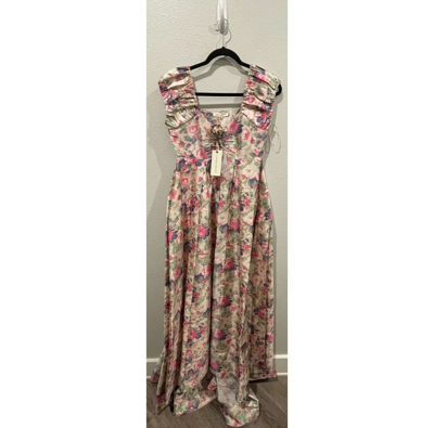 Pre-owned Loveshackfancy Gilvery Veiled Kiss Maxi A-line Maxi Dress Size 0 In Multicolor