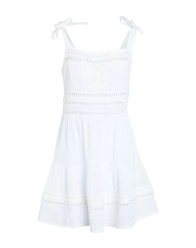 Shop Topshop Woman Mini Dress White Size 12 Cotton