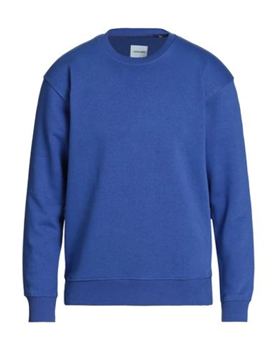 Shop Jack & Jones Man Sweatshirt Bright Blue Size Xxl Organic Cotton, Polyester, Cotton