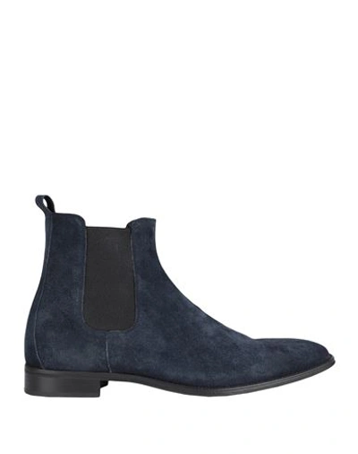 Shop Artigiani Aurelio Giocondi Man Ankle Boots Navy Blue Size 9 Soft Leather