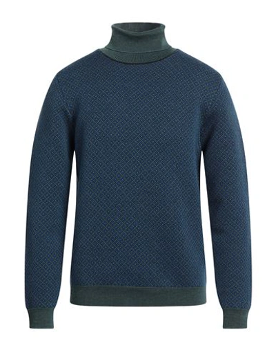 Heritage Man Turtleneck Green Size 40 Virgin Wool In Green