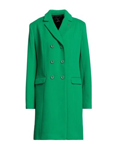 Hanita Woman Coat Green Size 6 Polyester, Viscose In Green