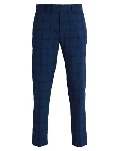 Shop Topman Man Pants Blue Size 34 Polyester, Viscose