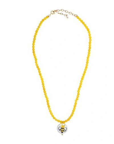 Shop Taolei Woman Necklace Yellow Size - Synthetic Stone, 750/1000 Gold Plated