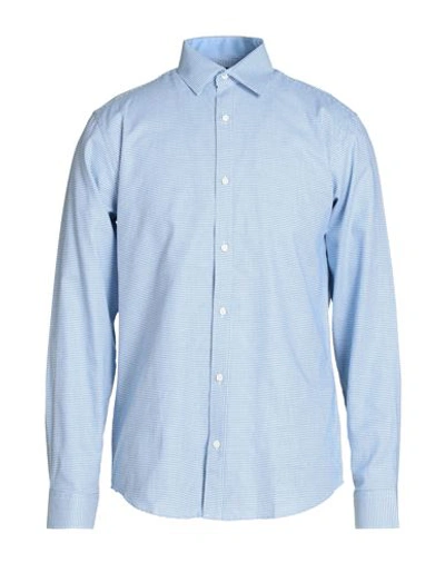 Shop Jack & Jones Man Shirt Light Blue Size S Cotton