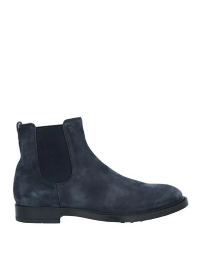 Shop Tod's Man Ankle Boots Midnight Blue Size 9 Soft Leather