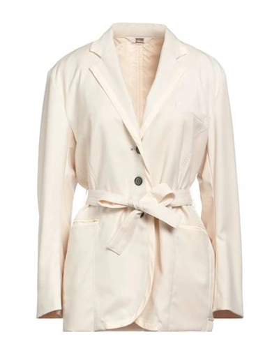 Shop High Woman Blazer Cream Size 6 Polyester, Rayon, Elastane In White